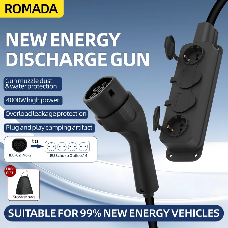 Ac Outdoor Power - Draagbare 16A 4KW V2L-kabel elektrische auto